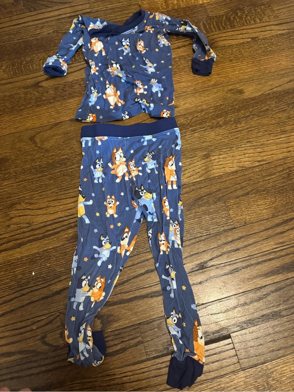Little Sleepies Navy Blue Cartoon Dog Pajama Set